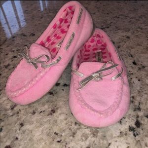 Kids Laura Ashley Pink Moccasin Slippers 11-12